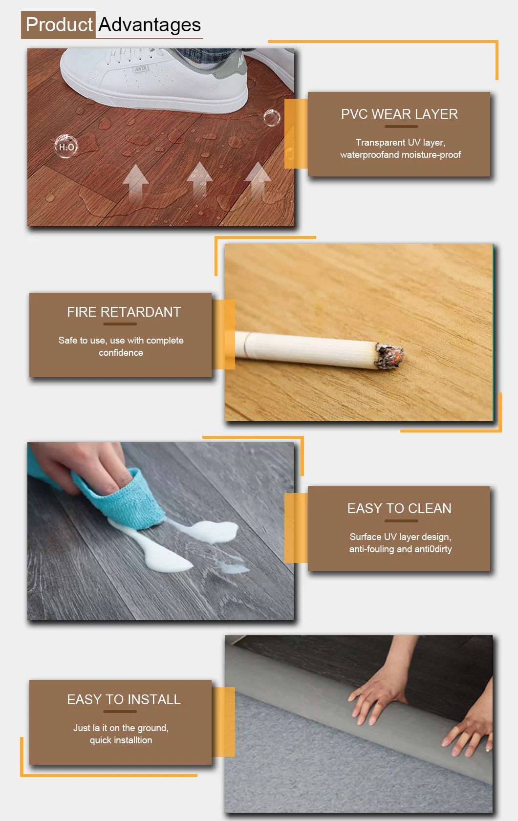 5% off Waterproof Non-Slip Hospital PVC Vinyl Flooring Building Material